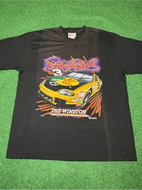 Vintage 90s Dale Earnhardt NASCAR Racing T-shirt, Perfect Fade Bass Pro (XL)